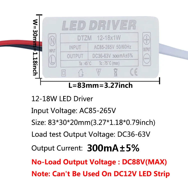 Isolated Constant Current LED Driver 280-300mA 1-3W to 25-36W AC 85-265V Aishi IC OVP