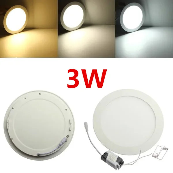 LED Recessed Panel Downlight 3W 4W 6W 9W 12W 15W 25W 120° PF97% AC 85-265V CE RoHS