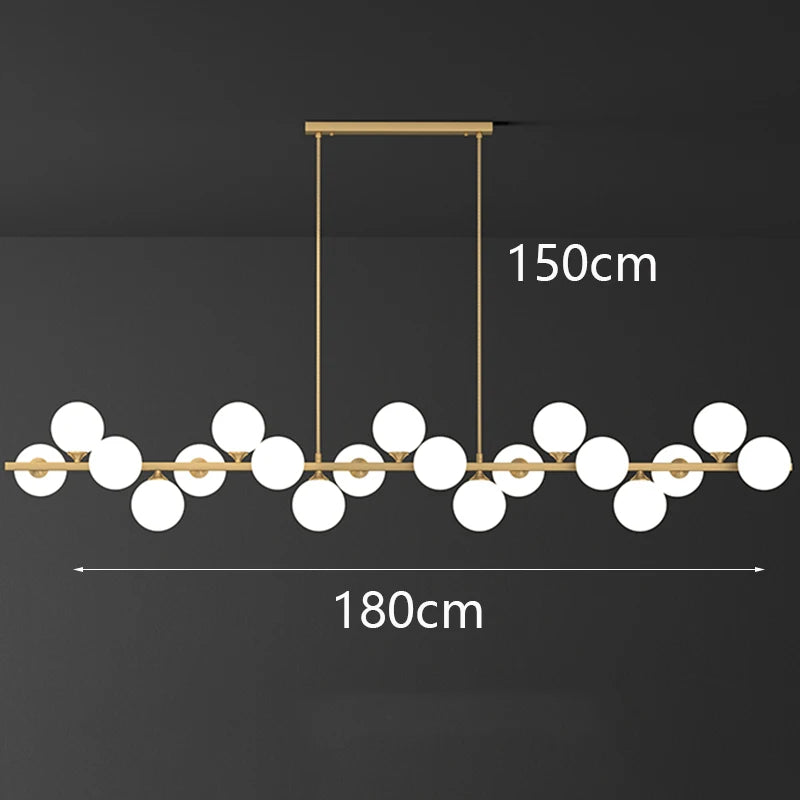 Modern Multi-Head Ironware Acrylic Pendant Chandelier 7-19 Heads 45-95W AC 90-265V