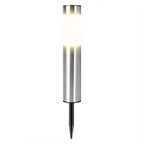 Solar LED Garden Post Lawn Light IP65 Stainless Steel PP 600mAh NiMH 8 to 15 Hour Runtime 43cm Pathway Courtyard Driveway Silver