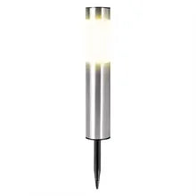 Solar LED Garden Post Lawn Light IP65 Stainless Steel PP 600mAh NiMH 8 to 15 Hour Runtime 43cm Pathway Courtyard Driveway Silver