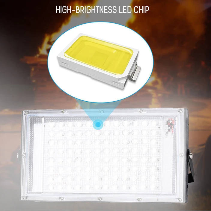 DC 12V LED Portable Flood Light 50W 100W Battery Clip 100lm/W CRI 85+ Camping Emergency Lamp
