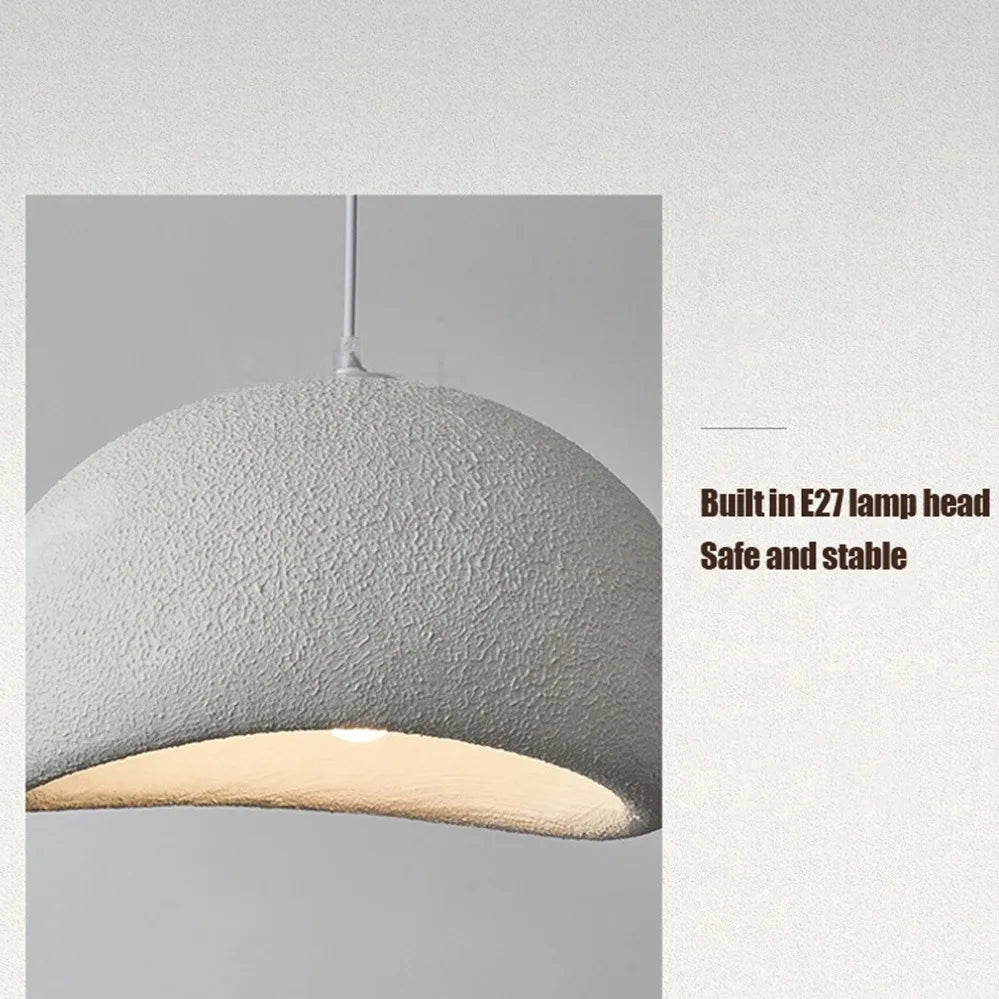 Nordic Wabi-Sabi Hand Knitted LED Pendant Light Single Head PP Plastic Cord Pendant AC 90-260V Living Room Dining Room