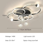 Modern Luxury LED Pendant Chandelier Iron Acrylic White Gold Black Dimmable Remote 85-265V