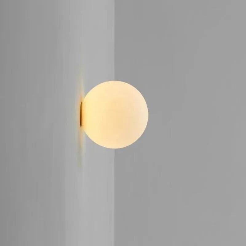 Modern Minimalist Glass Ball LED Wall Lamp Iron Dimmable AC 90-260V Bedroom Living Room