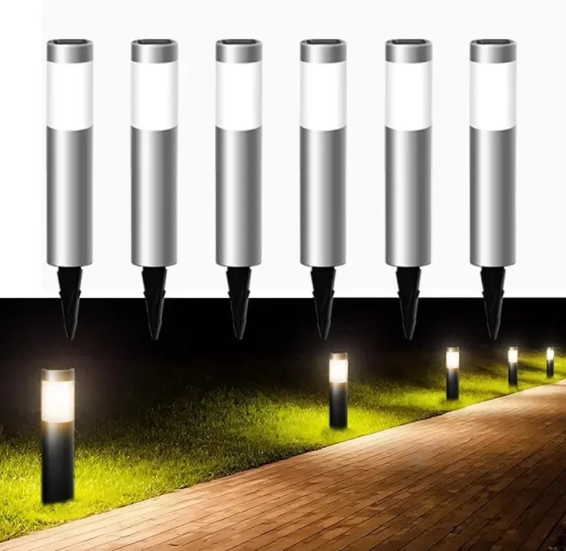 Solar LED Floor Lawn Lamp IP65 Waterproof Motion Sensor Stainless Steel Plastic Outdoor Garden Landscape Path Light