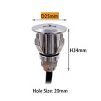 Mini IP68 LED Underwater Spotlight Stainless Steel DC 12-24V RGB 7-Color Auto Pool Garden