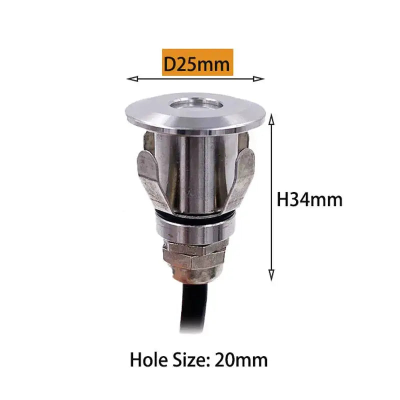 Mini IP68 LED Underwater Spotlight Stainless Steel DC 12-24V RGB 7-Color Auto Pool Garden