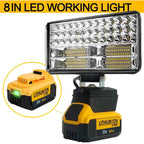 LED Work Light 3 4 5 8 Inch Rotating Cordless 3030 LED Aluminum Dewalt 18V Battery