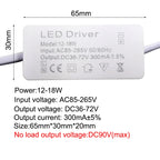 Constant Current LED Driver 300mA 350mA 1-3W to 25-36W AC 85-265V OVP Overload Protection
