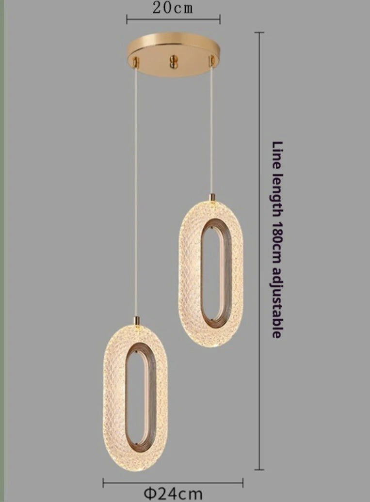 Modern LED Cord Pendant Light Aluminum Iron Gold Plated Single AC 90-260V Living Dining