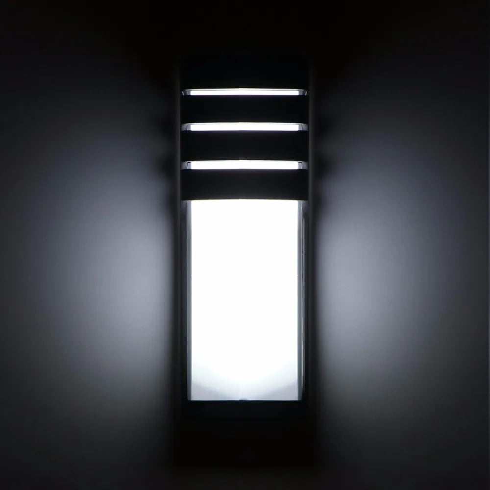 IP65 LED Outdoor Wall Lamp 12W Die Cast Aluminum Polycarbonate Baked Finish AC 85-265V 6 Color Options Porch Garden Corridor Balcony