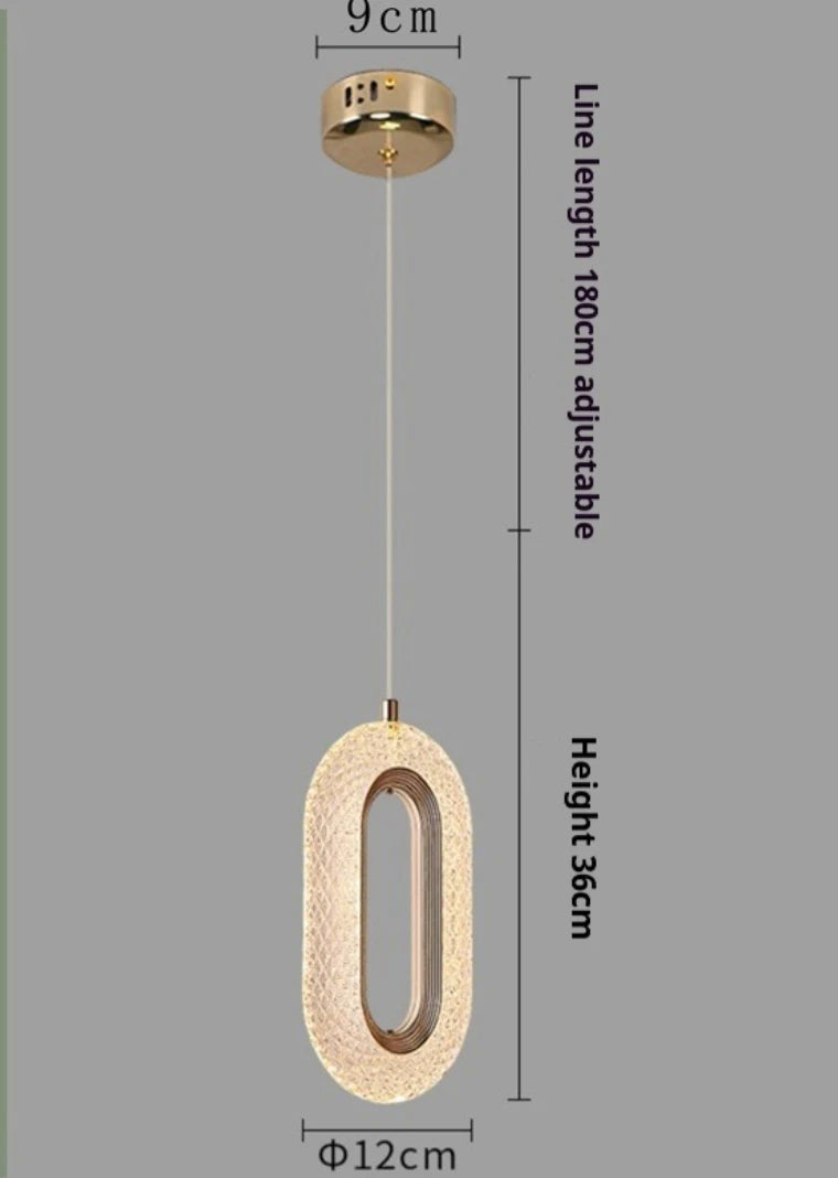 Modern LED Cord Pendant Light Aluminum Iron Gold Plated Single AC 90-260V Living Dining