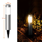 Solar LED Floor Lawn Lamp IP65 Waterproof Motion Sensor Stainless Steel Plastic Outdoor Garden Landscape Path Light