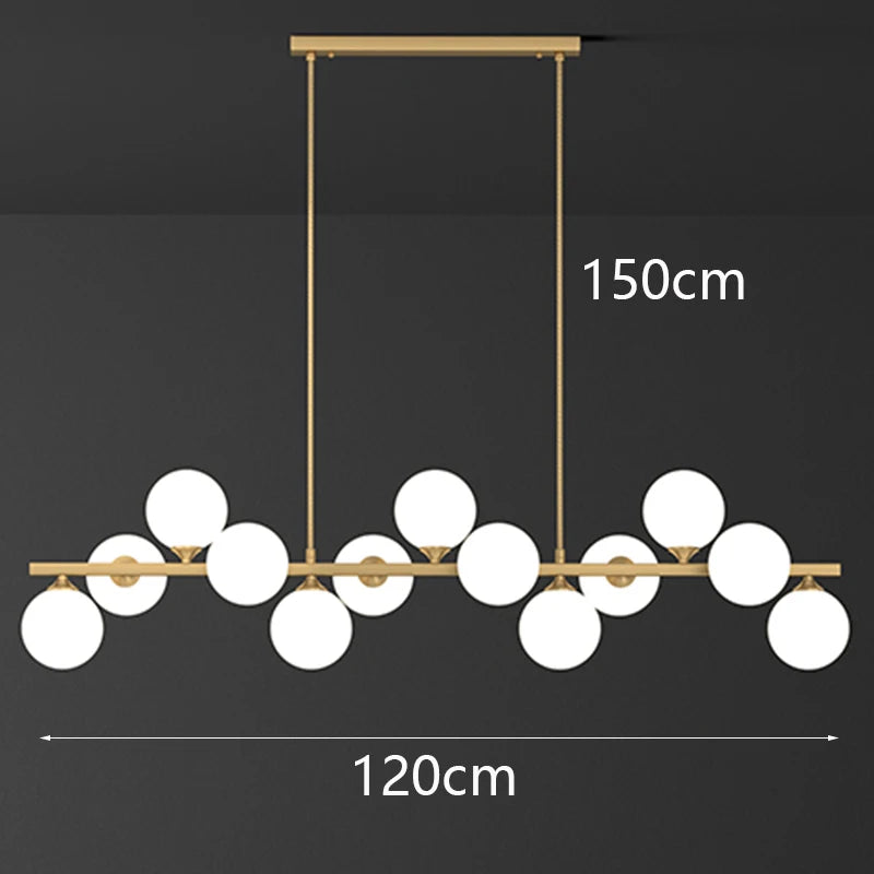 Modern Multi-Head Ironware Acrylic Pendant Chandelier 7-19 Heads 45-95W AC 90-265V