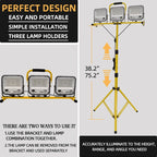 Portable LED Tripod Work Light IP66 Telescopic Collapsible Aluminum Alloy AC 85-265V Camping