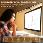 Double-Head Clip LED Desk Lamp 3-Color Mode 10 Dimming Levels Touch Switch AC 90-260V