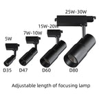 Zoom track spotlight can focus light from 10 ° -60 °, freely adjust aperture size, bar restaurant atmosphere spotlight