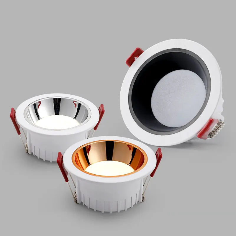 Recessed Anti-Glare LED Downlight 5W 7W 9W 12W 15W 18W 24W 30W Aluminum Dimmable CRI 90 IP42 AC 85-265V Ceiling Spot Driver Included