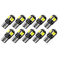 T10 W5W 194 LED Bulb Canbus 8-SMD5730 600lm 2W 360° DC 12V White Amber Blue Red 10-20 Pack