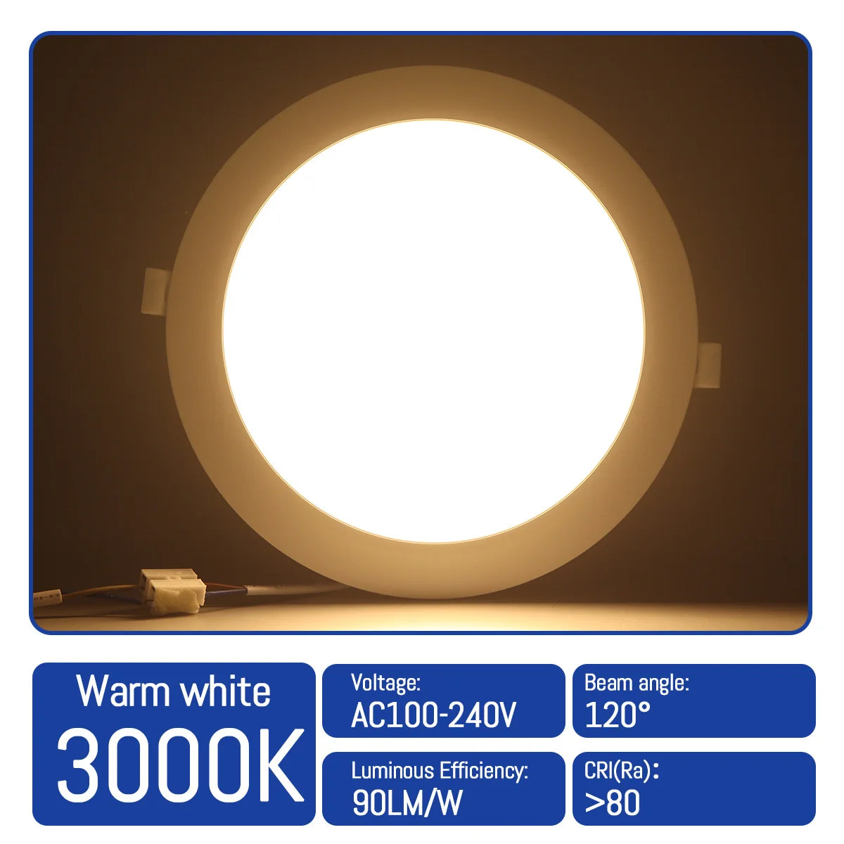 4-Pack LED Recessed Downlight 6W-24W No Flicker 3000K 4000K 6000K AC 110-260V Kitchen