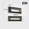 6W 9W 12W IP65 LED Wall Lamp Black Aluminum Tempered Glass AC 85-265V DC 12V Warm Cool White