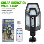 BALDR COB Solar LED Wall Light 1500lm 270° PIR 3-Mode Remote IP65 2200mAh 227x84mm