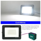 DC 12V LED Flood Light 20W 30W 50W 100W IP66 Aluminum Outdoor Portable Spotlight CE