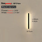 Modern Nordic LED Outdoor Wall Lamp IP65 Metal Acrylic Black Dimmable Remote AC 110-240V