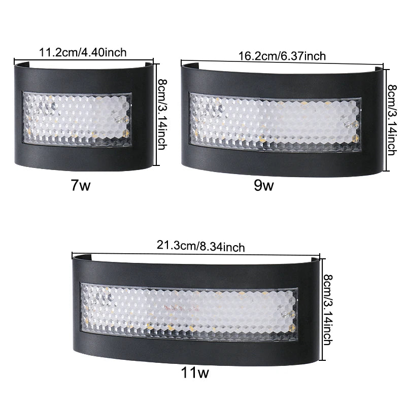 LED Wall Light 7W 9W 11W ABS Moisture Resistant Warm White or Dual Color AC 85-265V Indoor Outdoor Corridor Staircase Living Room