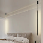 Modern Linear LED Chandelier Pendant Light 3 Head Black Brushed Aluminum Adjustable Wire Dining Room Kitchen Island
