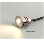 IP68 Mini LED Underwater Spotlight Stainless Steel DC 12V 24V Warm White 3000K 10mm 15mm 22mm 32mm Pool Stair Garden Deck Underground Lamp