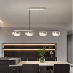 Nordic Multi-Head Glass Pendant Lamp 3 4 5 6 Heads 45-90W 3-Color Switchable AC 90-265V