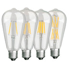 ST64 Edison Filament LED Bulb 2W 4W 6W 8W E27 B22 Dimmable Gold Glass 110-220V 6 Pack