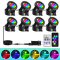 IP68 RGB LED Underwater Pond Spotlight 6 LED Beads 90 Degree Adjustable App and Remote Control 16 Million Colors ABS 5.5cm x 6cm Pond Garden