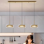 Modern Multi-Head Glass Pendant Light 1 3 4 Heads 5-60W Ironware Dimmable AC 90-265V