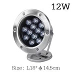 IP68 LED Underwater Pool Light 3W-24W DC 24V 180° RGB Remote Stainless Steel Tempered Glass