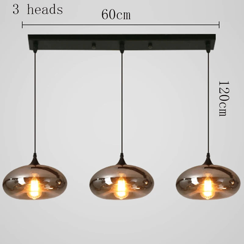 Modern Multi-Head Glass Pendant Chandelier 3 6 8 10 12 Heads 21-114W Dimmable AC 90-265V