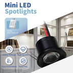 IP65 Mini LED Recessed Downlight 2W DC 12V 25mm Cutout 60 Degree Aluminum Silver Nickel Finish Cabinet Stair RV Caravan