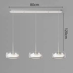 Modern Multi-Head Glass Pendant Light 1 3 4 Heads 5-60W Ironware Dimmable AC 90-265V