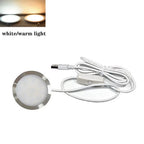 USB 5V Ultra Thin LED Cabinet Spotlight 10W 5730 LED Aluminum Surface Mount 60mm Round Warm White Cool White Indoor RV Caravan