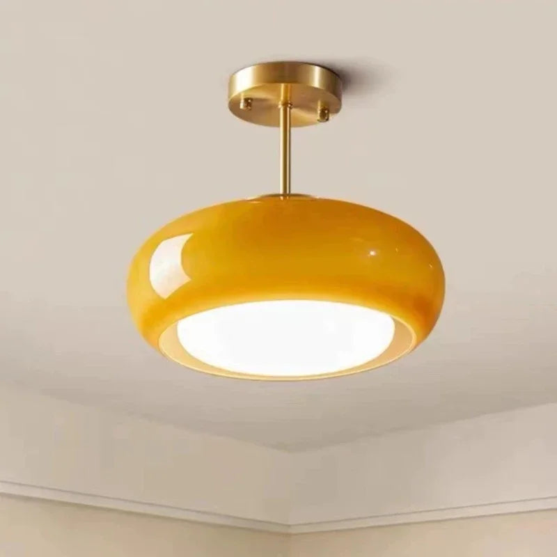 Vintage Glass LED Pendant Chandelier Gold Metal Single AC 90-260V Bedroom Dining Room