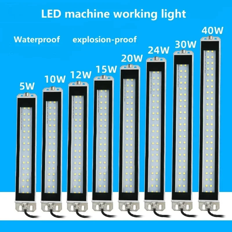 LED CNC Machine Tool Work Light AC 100-230V IP67 Waterproof Aluminum Alloy Workshop Lathe