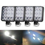 48W LED Work Light Bar Combo Beam 6500K IP65 DC 12-24V Stainless Bracket Offroad ATV Truck