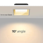 Dimmable Epistar LED Square Panel Downlight 12W 18W 24W 100lm/W 180° AC 110-240V Black White
