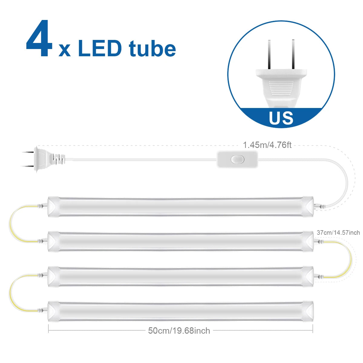 50cm LED Tube Light T5 15W T8 25W SMD2835 CRI 80 Warm Neutral Cool White AC 85-265V