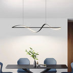 Modern Linear LED Pendant Chandelier 40W 60W 75W 120-160cm Black White Gold AC 110-265V