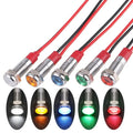 6mm LED Metal Indicator Light DC 3V 5V 6V 12V 24V AC 220V Waterproof Red Yellow Blue Green White