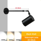 Telescopic Adjustable Arm COB LED Wall Spotlight 7W 12W 20W 30W Black White AC 90-260V