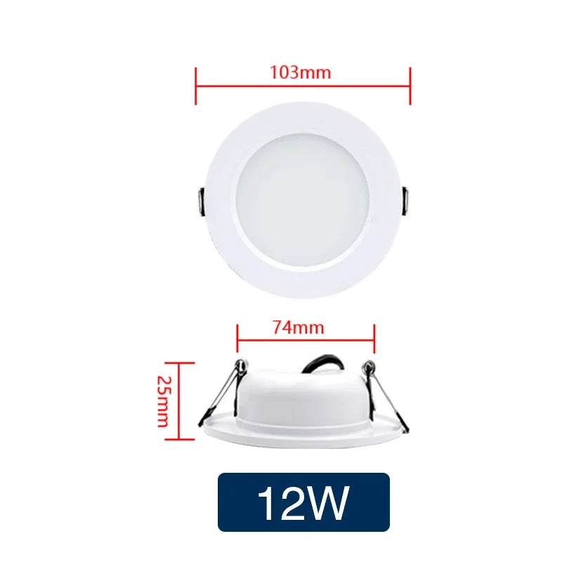 LED Recessed Downlight 5W 9W 12W 15W 18W Epistar DC12V DC24V AC110-220V 120° 2-Year